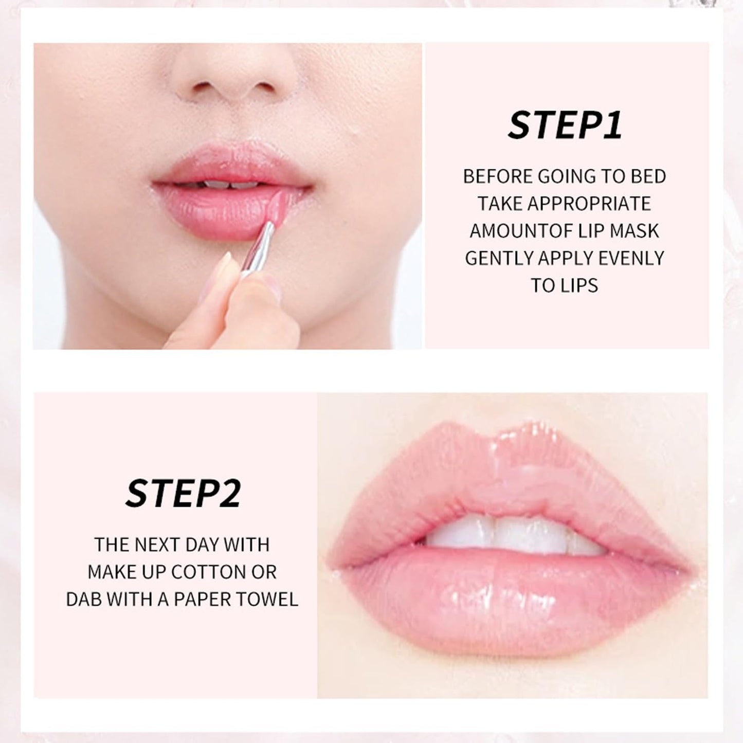 2 Pack Moisturizing Lip Masks, Strawberry Vitamin E Lip Balm Lip Care Gifts for Women Girls, Conditioning Lip Mask and Lip Butter Melting Balm for Dry and Cracked Lips (Strawberry & Peach)