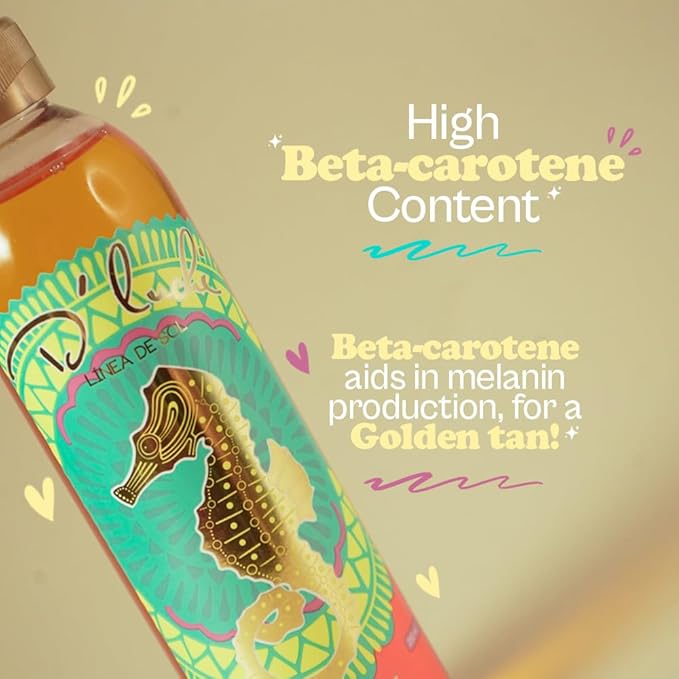 D'Luchi Carrot Tanning Oil with Cinnamon, Vitamin E & Collagen, High Natural Beta-Carotene Tanning Accelerator SPF 4 Suntan Oil, 8.45 Oz