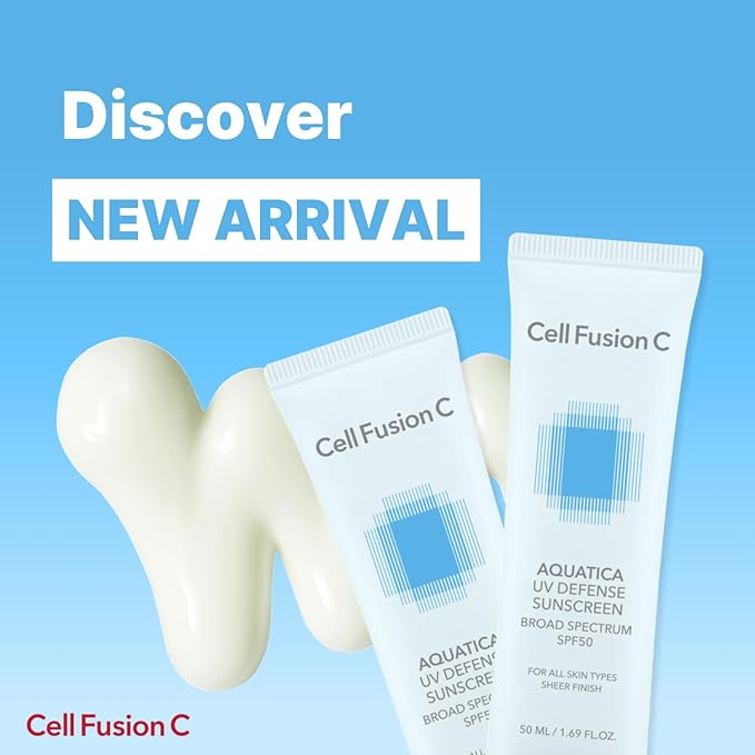 Cell Fusion C Aquatica UV Defense Face Sunscreen SPF 50, No White Cast, Hydrating SPF Moisturizer with PDRN, 50ml / 1.69 fl.oz