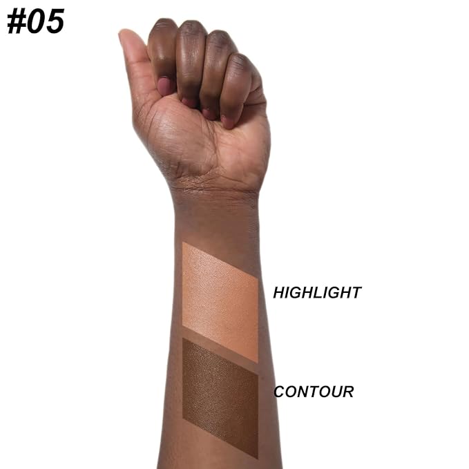 FOCALLURE 2 in 1 Cream Bronzer and Highlighter up Pen,DEEP