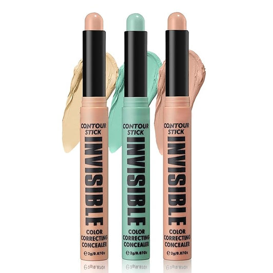 DAGEDA 3 Colors Color Corrector Stick, Cream Concealer Natural, Light)