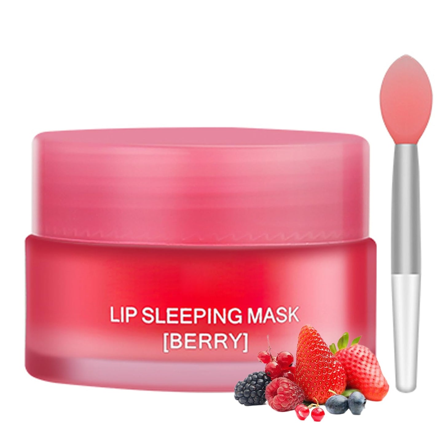 LAIKME Lip Sleeping Mask, Overnight Lip Mask for Dry Cracked Lips, Long Lasting Deep Moisturizing Nourish Dry Lips, Gentle Exfoliating, Restore Softness, Smooth Fine Lines, Non-Sticky Formula (Berry)