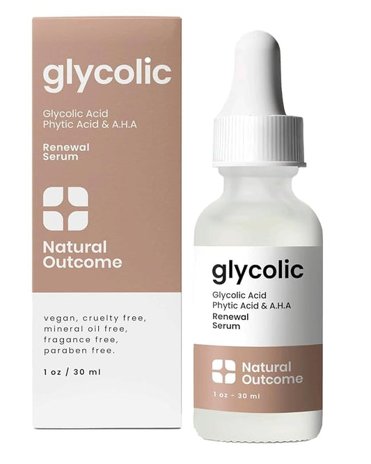 Glycolic Acid/AHA 12% Renewal Serum | Anti-Aging Exfoliating Facial Serum | Increases Cell Turnover Leaving Behind Smoother Skin | Clarifies Acne and Rejuvenates Skin | 1 Oz