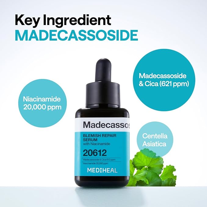 Mediheal Madecassoside Repair Serum 1.35 fl.oz - Blemish Care, Fades Pigmentation and Freckles & Skin Soothing & Hydration - with Centella Asiatica, Niacinamide
