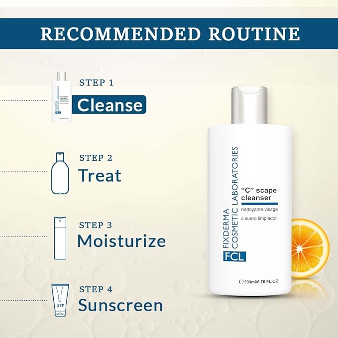 FCL 2% Vitamin C Face Wash, C Scape Cleanser for Gentle Exfoliation and Brightening | Cleanser Face Wash For Unevenly Pigmented Skin | Dark Spot Cleanser for Face - 200ml/6.76 Fl Oz
