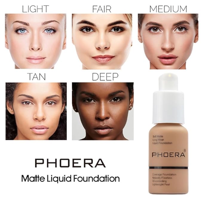 2Pcs Liquid Foundation Full Coverage 24HR Matte Oil Top (1pcs-105) 30ml