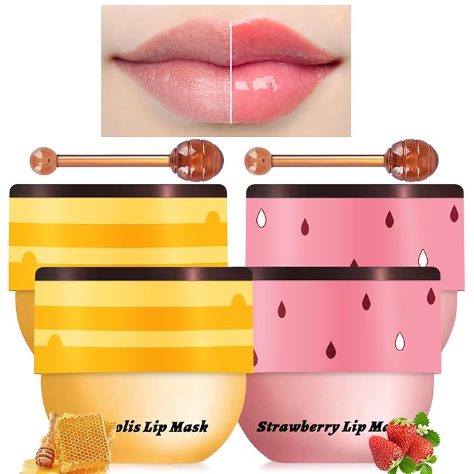 4PCS Bee Lip Balm Honey Pot,