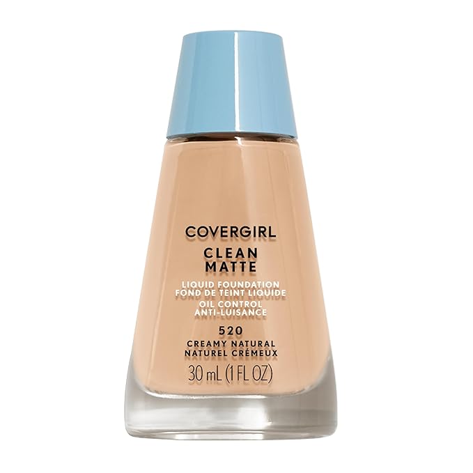 COVERGIRL, Clean Matte Liquid Foundation, Creamy Natural, 1 may vary)