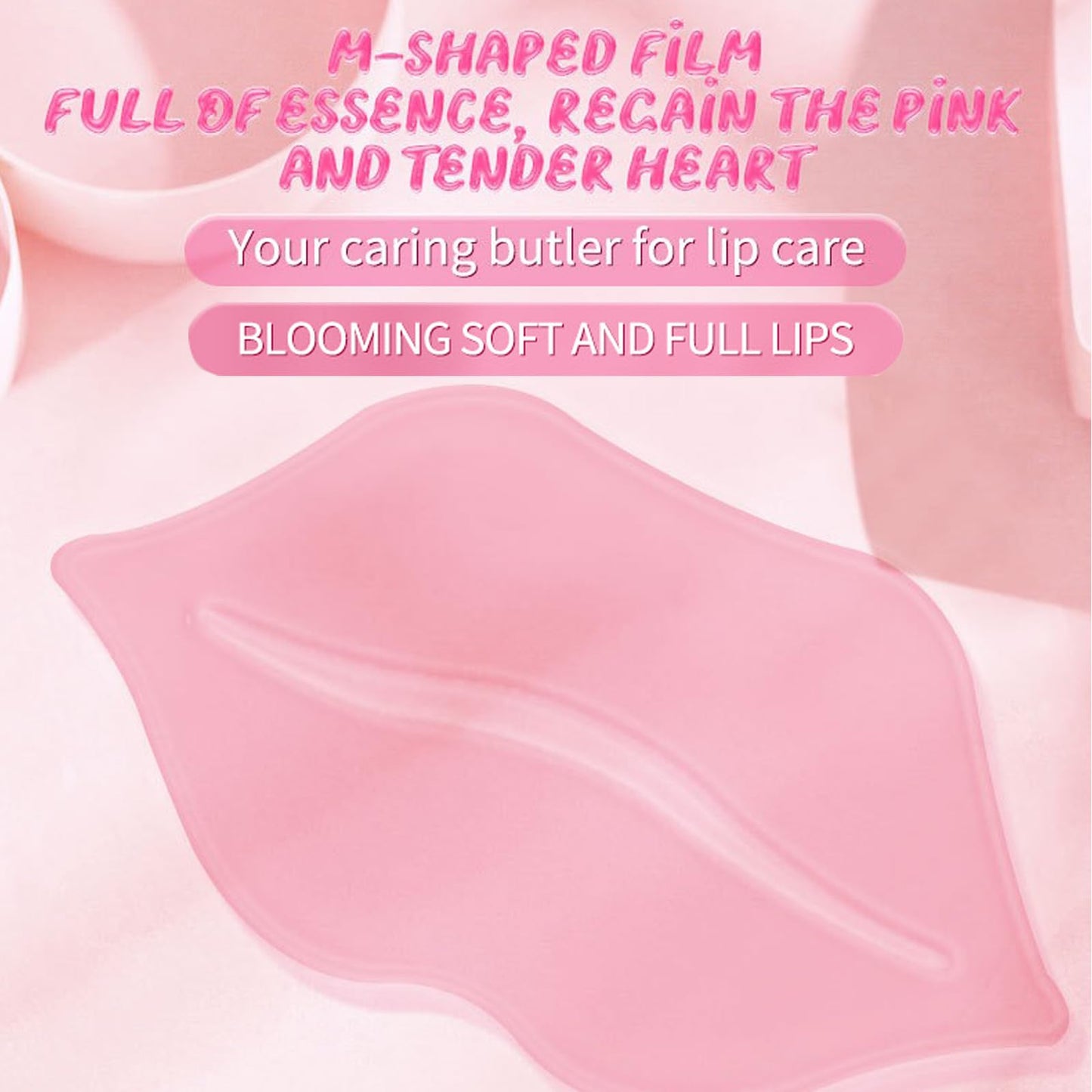 Felico 30PCS Lip Mask, Collagen Crystal Pink Care Gel Pads for Moisturizing,Reducing Chapped,Smoothing,Fine Lines,Remove Dead Skin Moisture Essence Make Your Dry Lips Attractive Sexy Cherry