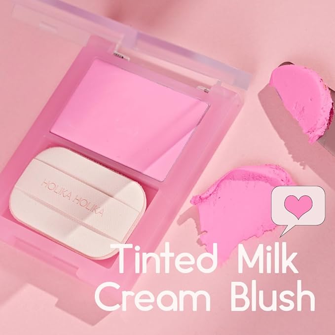 HOLIKA HOLIKA Colored Milk Cream Blush 07 ROSY Clean, Buildable