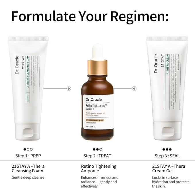 DR. ORACLE Retino Tightening Ampoule – Anti-Aging Retinol Serum for Wrinkles, Fine Lines & Firming, Gentle Retinoid (HPR) for Sensitive Skin, Korean Skincare, Dermatologist Tested,1.69 fl.oz