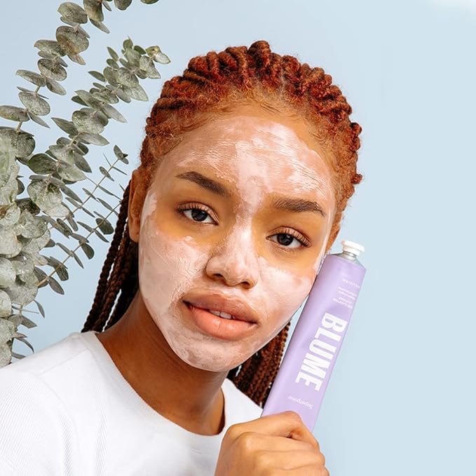Blume Superpower Clay Mask - Detoxifying Pore Mask to Help Brighten & Balance Complexion - Clarifying Facial Mask with Bentonite & Kaolin Clay to Help Tone & Firm Skin (75g)