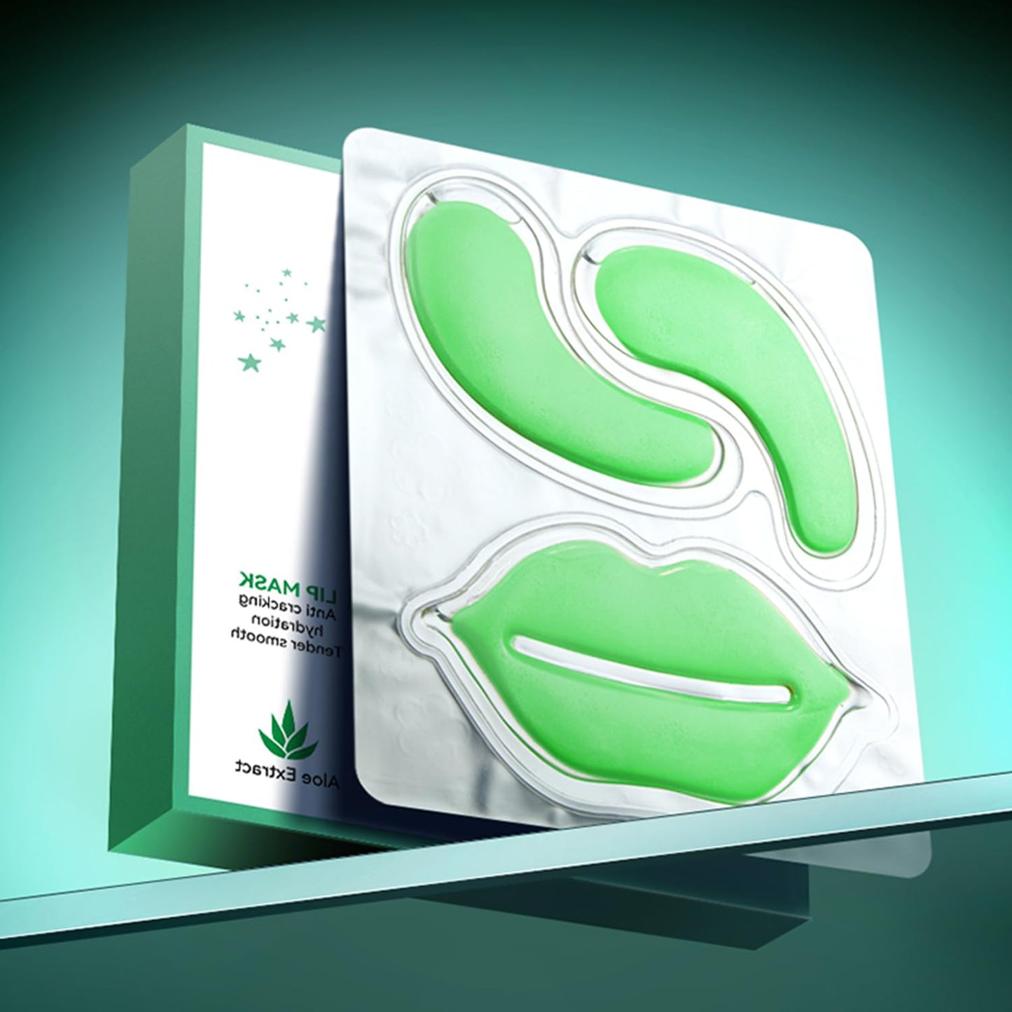 10 Pairs Aloe Vera Under Eye Patches and Moisturizing Lip Mask Set - 10 Pcs Aloe Vera Under Eye Patches, Refines Eye mask Lines Essence for Women Gifts