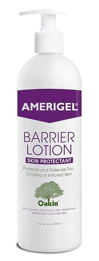 AMERIGEL Total Day & Night Skin Care Bundle - Barrier Lotion Skin Protectant Bottle With Pump (16 oz.) - Care Lotion Hypoallergenic Moisturizer Bottle With Pump (16 oz.)