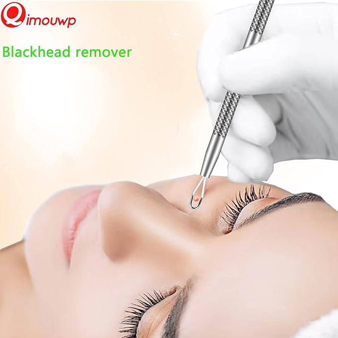 Pimple Popper Tool Kit, Blackhead Remover Tools, 16 PCS Professional Stainless Tweezers Acne Comedone Extractor Pimple Needle Tool for Blemish Whitehead Ingrown Hair Cyst Removal Beauty Tools for Face