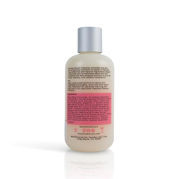 Hydrating Facial Cleanser – Gentle Daily Face Wash with Grapefruit, Sugar Cane, and Gotu Kola – Lightly Exfoliating Vegan Formula for All Skin Types – Classic Cleanser (8 oz)
