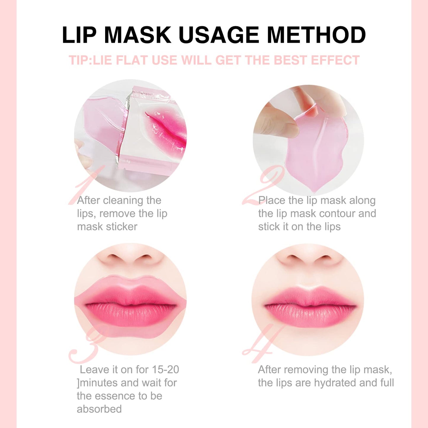 MEICOLY 30 Pads Lip and Eye Mask Sheet,Moisturizing Under Eye Mask Gel Crystal Collagen Anti-Aging Eye Patches Dark Circle Remover with Box,Pink