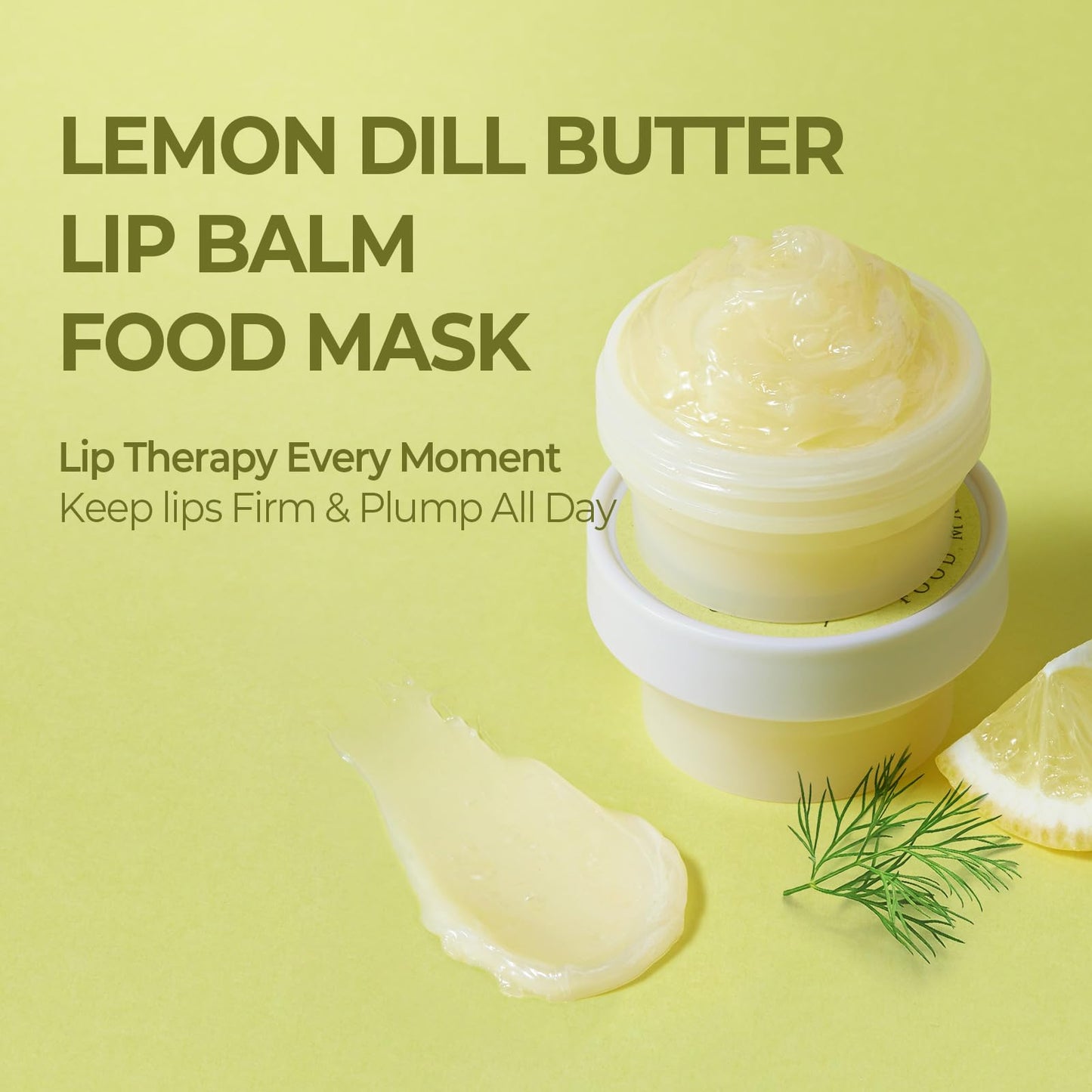 SKINFOOD Lemon Dill Butter Lip Balm, Korean Glowing Organic Lip Butter for Every moment, Nourishing Lip Care for Firm, Hydrating & Moisturizing Lip Balm, Vegan (0.71 fl. oz.)