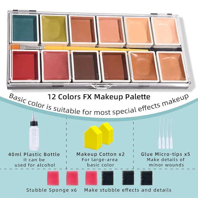 Alcohol Activated Makeup Palette for FX Makeup