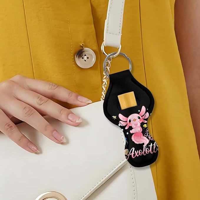 Chapstick Holder Keychain for Lipstick Lip Girls