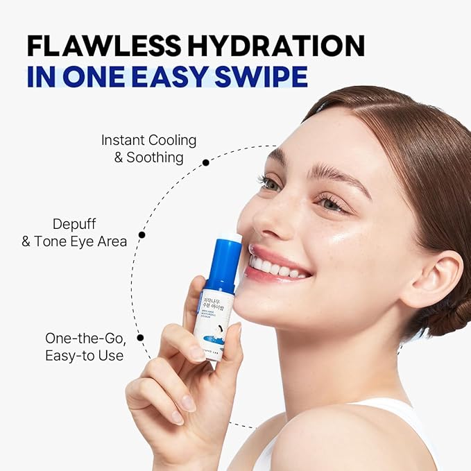 ROUND LAB Birch Juice Icy Cooling Eye Stick – Depuffing Glow Booster Balm for Puffy Eyes, Dark Circles, Fine Lines | On-the-Go Moisturizer | Korean Skincare | 0.35 oz