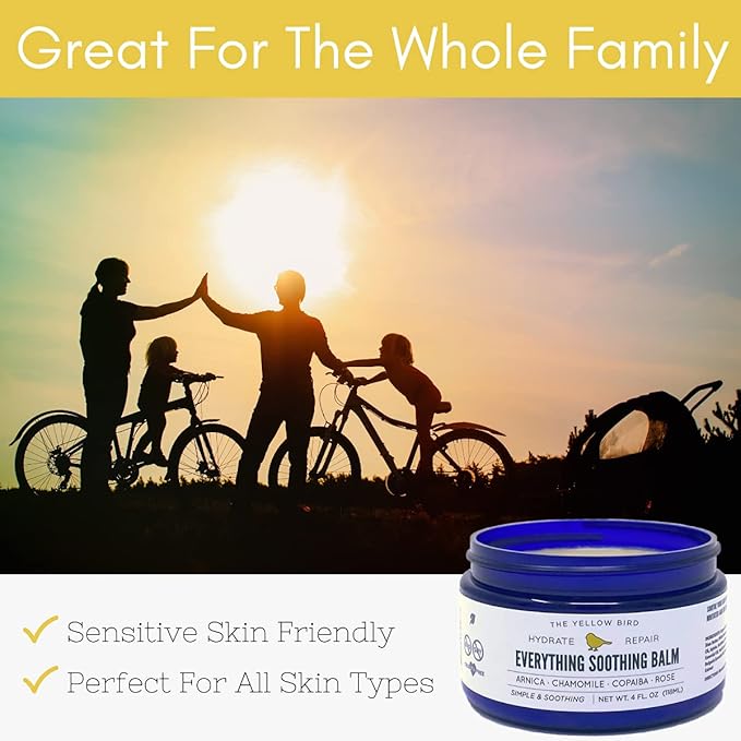 Yellow Bird Natural Soothing Foot & Body Balm - Everything Skin Moisturizer, Organic Itch Relief Cream, Baby Diaper balm, Soothing Gentle Moisturizer
