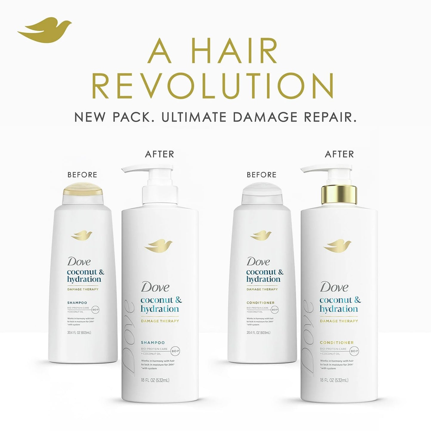 Dove Shampoo & Conditioner Set, Coconut & Hydration, with Dove Flexible Hold Hairspray, Compressed Micro Mist – Deep Hydration for Revitalizing Dry, Damaged Hair & Styling (3 Piece Set)