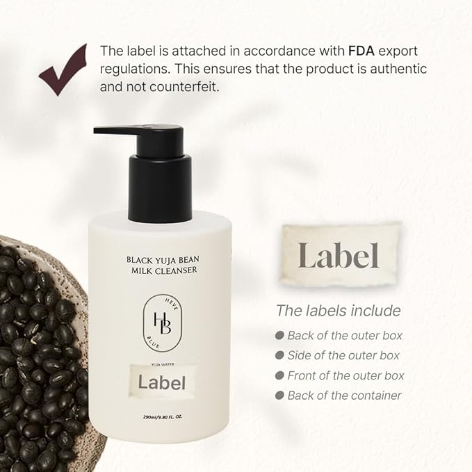 Black Yuja Bean Milk Cleanser - Sensitive Skin, Korean Skincare, Vegan, Hypoallergenic, Moisturizing, Hydrating, First Facial Cleansing, Cleansing Milk, K-Beauty, Gentle Face Wash