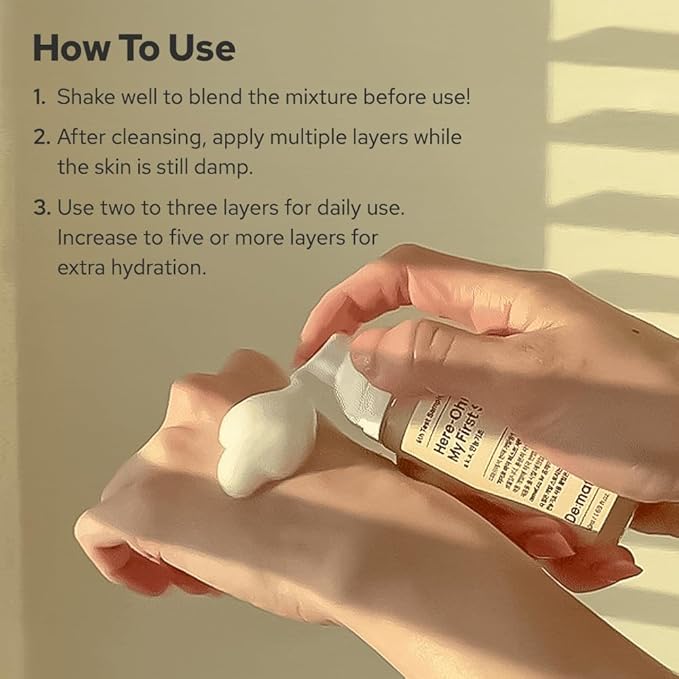 Here-Oh My First Hydrating Serum with Hyaluronic Acid | Facial Serum for Glowing Skin & Skin Barrier Repair | Korean Serum for Dry Skin & Sensitive Skin (1.69 fl oz)