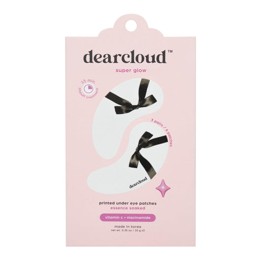 dearcloud Super Glow Under Eye Patches – Niacinamide & Vitamin C – Korean Skin Care – Travel Size Toiletries (Set of 3)