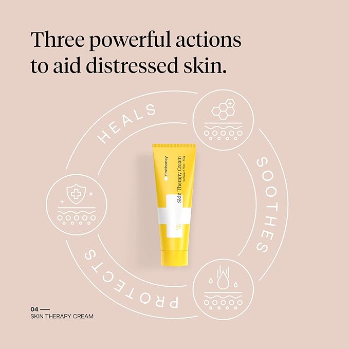 FIRST HONEY® Manuka Honey Cream for Dry & Itchy Skin | Fast Relief for Eczema, Rosacea, Psoriasis, & Dermatitis | Natural & No Fillers | Safe for Babies & Toddlers | 3.5 oz