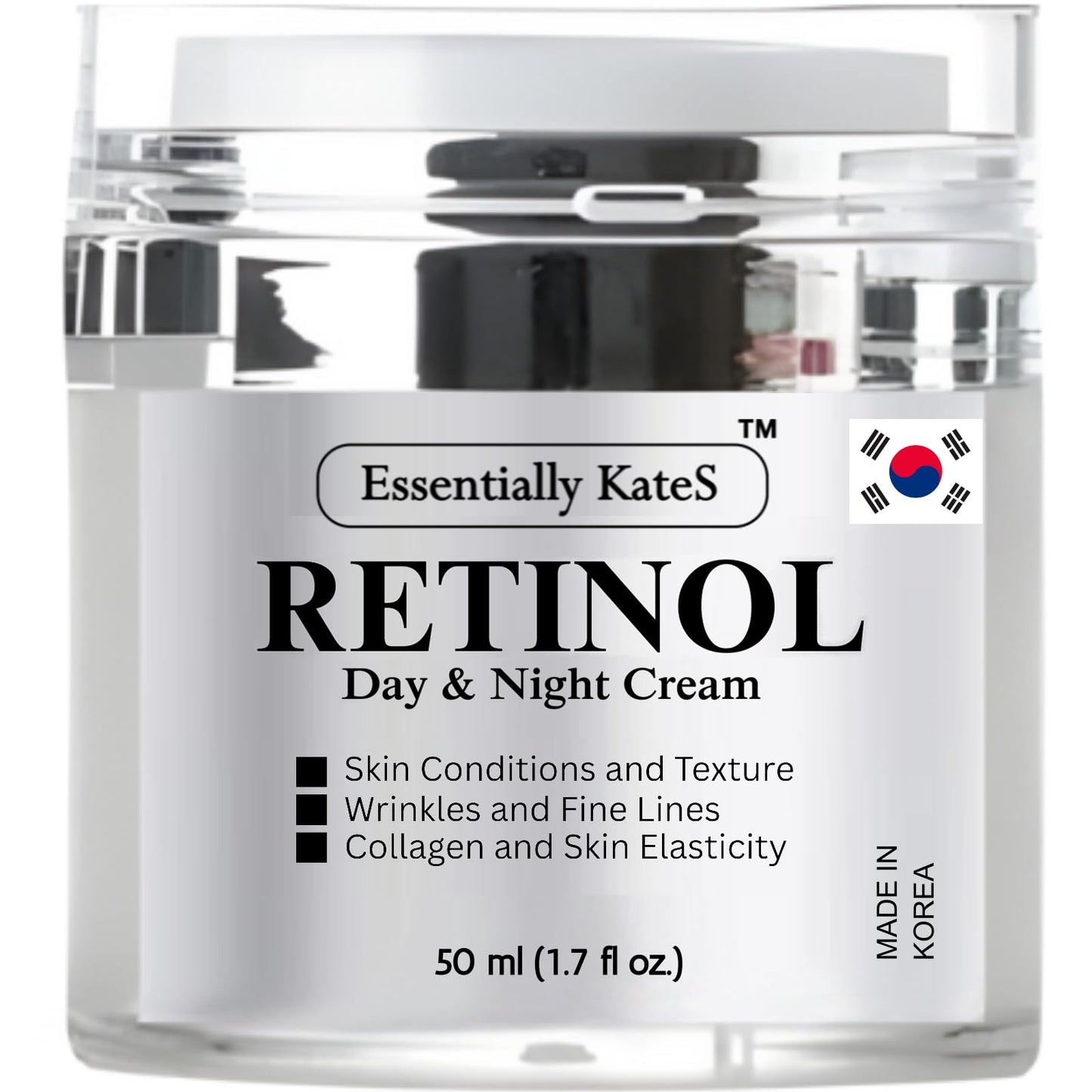 Retinol Moisturizer Cream 50 ml - Pack of 1 - Face, Eye, Forehead, Crow's Feet, Décolleté & Neck Cream - Fights Sagging Appearance, Puffiness, Wrinkles and Dark Circles - Korean Skincare