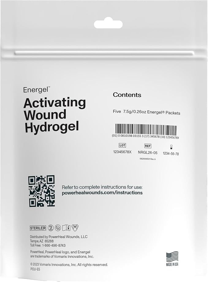 Energel Hydrogel – Wound Gel to Cover Your Wound and Help Maintain & Provide Moisture for Cuts, Abrasions, Blisters, Burns, Scrapes, Surgical Incisions, Ulcers & More – 5-Pack, 0.26 Oz Each