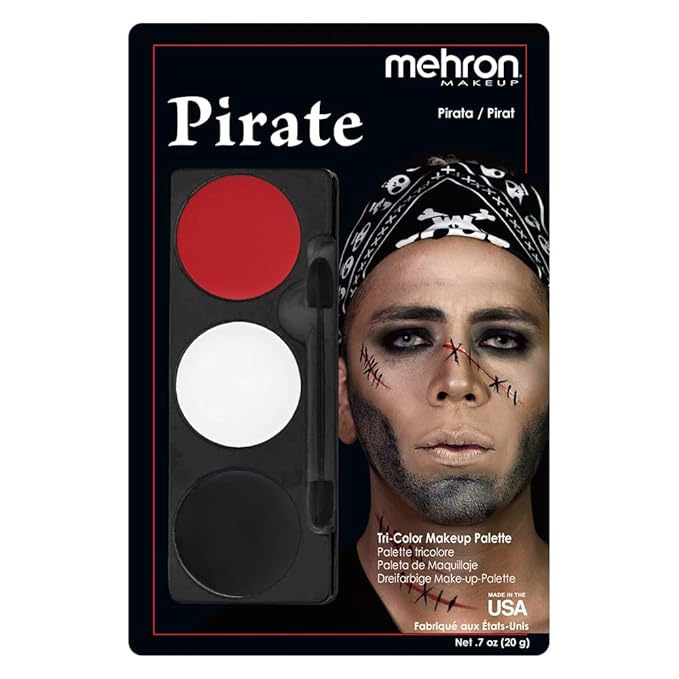 Mehron Makeup Tri-Color Character Makeup Palette | Halloween, 7 oz