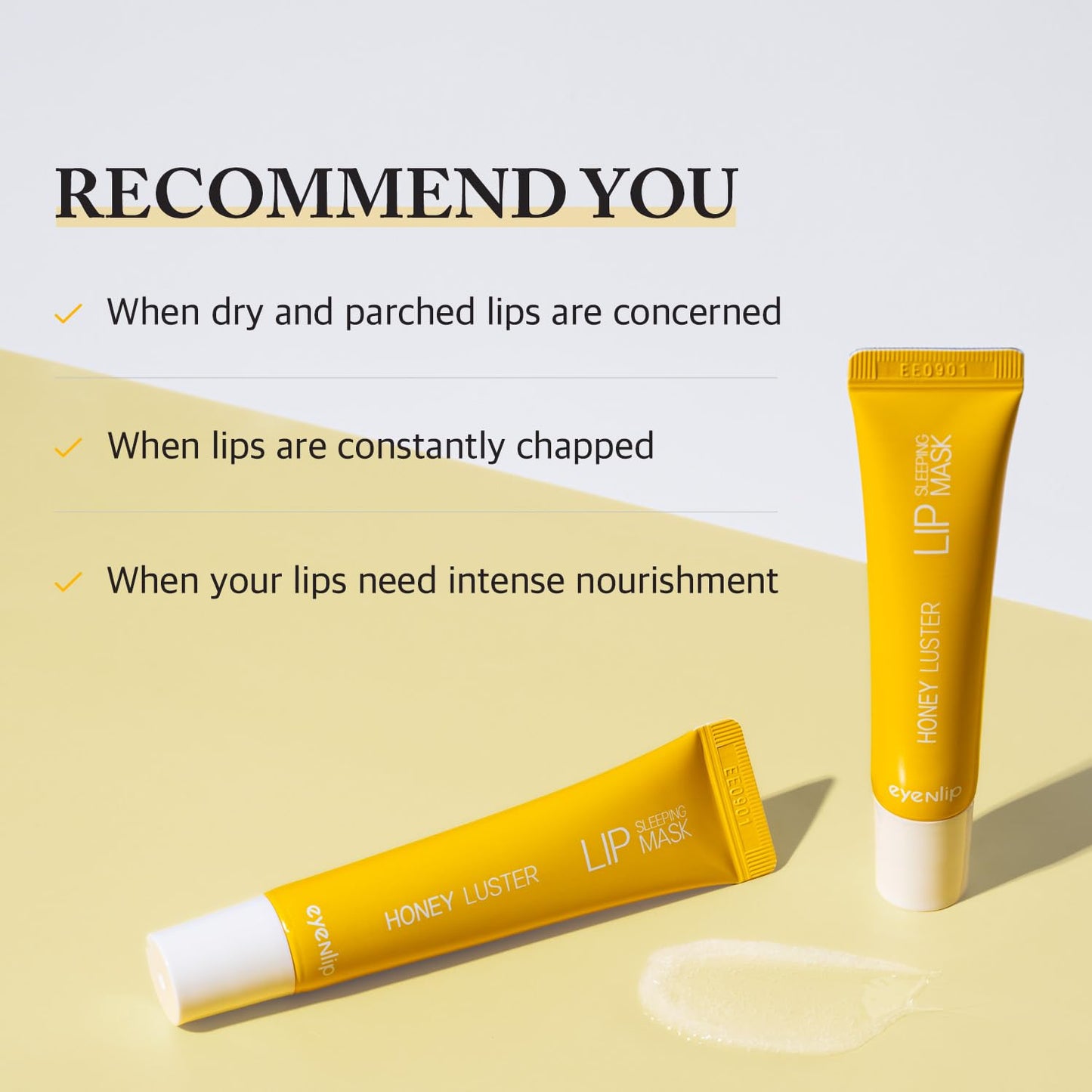 Honey Luster Lip Sleeping Mask 0.53 oz - Rich Overnight Balmy Treatment with Sunflower Oil, Collagen and Ceramide for Soft, Nourished Lips, Korean Skincare