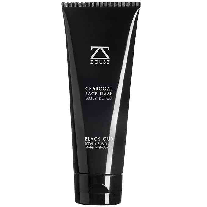 Black Oud Charcoal Face Wash for Men – Daily Detox Activated Charcoal Face Cleanser – Premium Mens Skincare – Refreshing Face Wash Gift for Men, 100ml