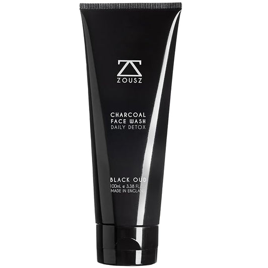 Black Oud Charcoal Face Wash for Men – Daily Detox Activated Charcoal Face Cleanser – Premium Mens Skincare – Refreshing Face Wash Gift for Men, 100ml