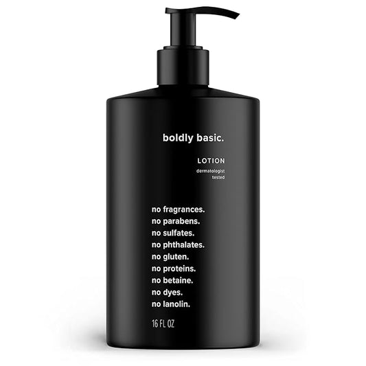 Fragrance Free Lotion - Moisturizer for Dry and Sensitive Skin - Non Greasy - Unscented - Dermatologist Tested - No Sulfates, Parabens or Gluten - Hypoallergenic & Moisturizing