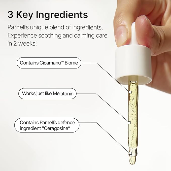 Parnell Cicamanu 92 Serum (1.01 Fl Oz) 30ml | Melatonin, Centella Asiatica | Ceramide for Overnight Recovery & Soothing Irritated Skin | Targets Hyperpigmentation & Deep Hydration | Korean Skin Care