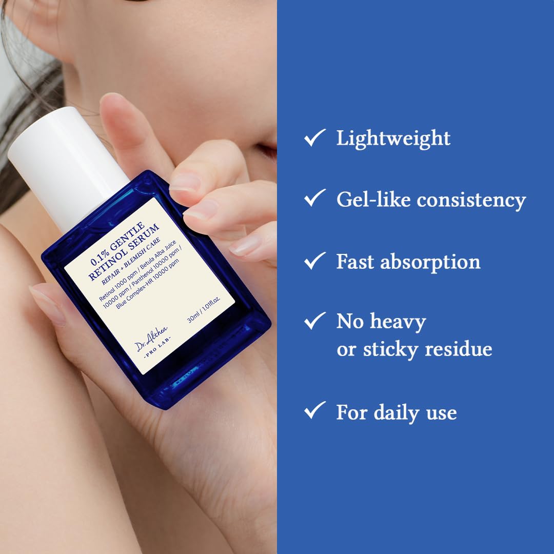 Dr.Althea 0.1 Gentle Retinol Serum - Korean skincare, 1.01fl.oz, Reduce Wrinkles, Fine Lines, & Signs of Aging, Gentle Skincare for Day & Night