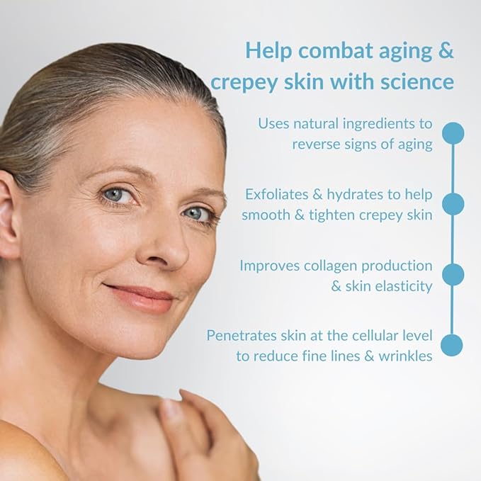 Hygieia Crepey Skin Liposomal Repair Cream – Anti-Aging Crepe Corrector Lotion for Loose Skin (Arms, Neck & Body) & Wrinkles – Retinol & Hyaluronic Acid Firming Cream with Idebenone – Made in USA, 4oz