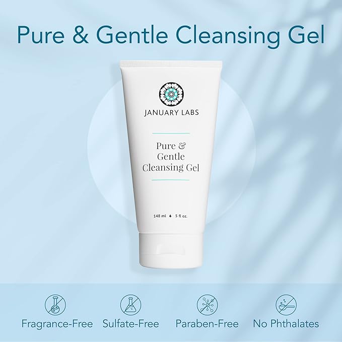 Pure & Gentle Face Cleanser Gel, Face Wash for All Skin Types, Dry Skin, Sensitive, Acne Prone Skin, Skin Care Essential, 5 Oz