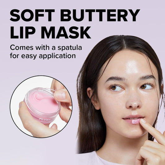 I DEW CARE Overnight Lip Sleeping Mask - Plush Party | Buttery Vitamin C, Lip Glaze, Moisturizing Balm, With Cocoa Butter For Dry Lips, Glass Skin Look, Nourish and Hydrate, Korean Skin, 0.42 Oz