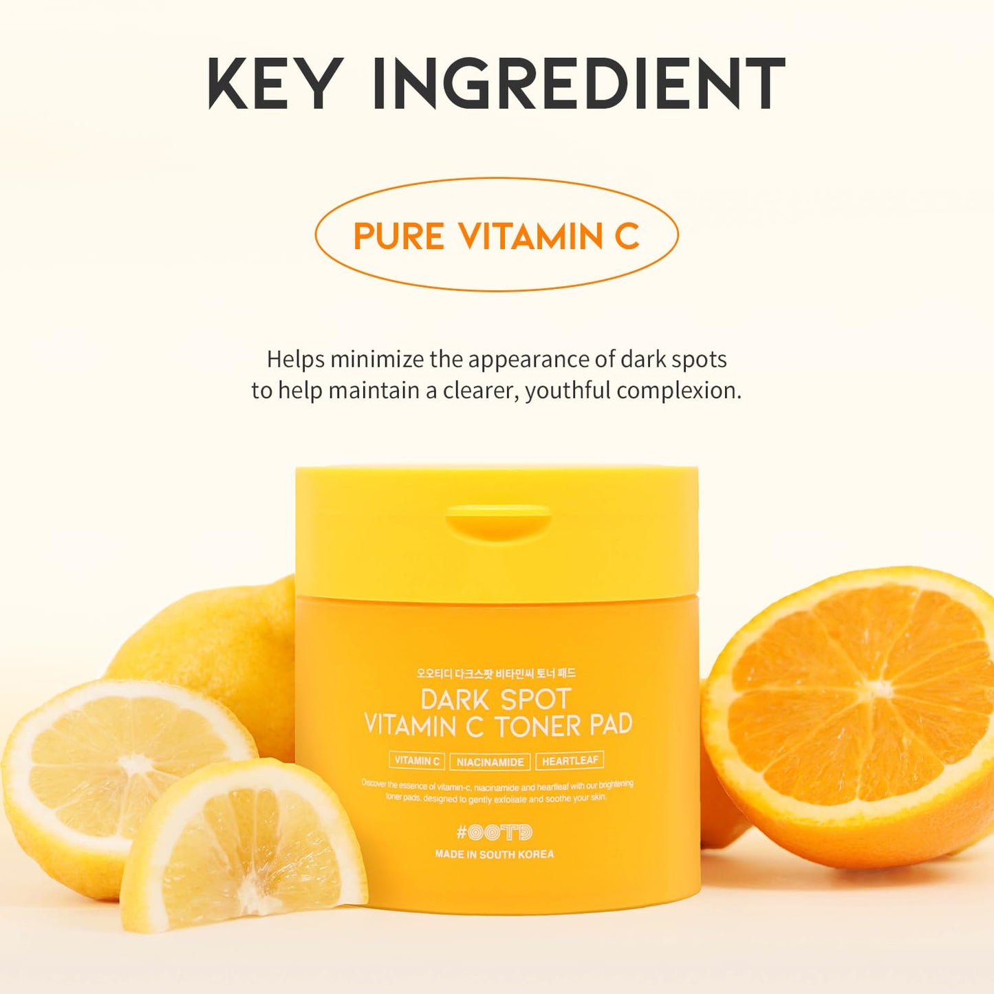 Boosting Toner Pads for Face Oily Skin Korean, #OOTD Vitamin C Niacinamide Heartleaf Hydrating Calming Redness, Vitamin C Toner Pad 70Pads 4.05oz 120ml