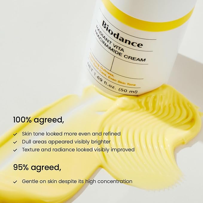 BIODANCE Radiant Vita Niacinamide Cream, Brightening, Dark Spot Correcting Facial Moisturizer | 1.69 fl.oz, 50ml