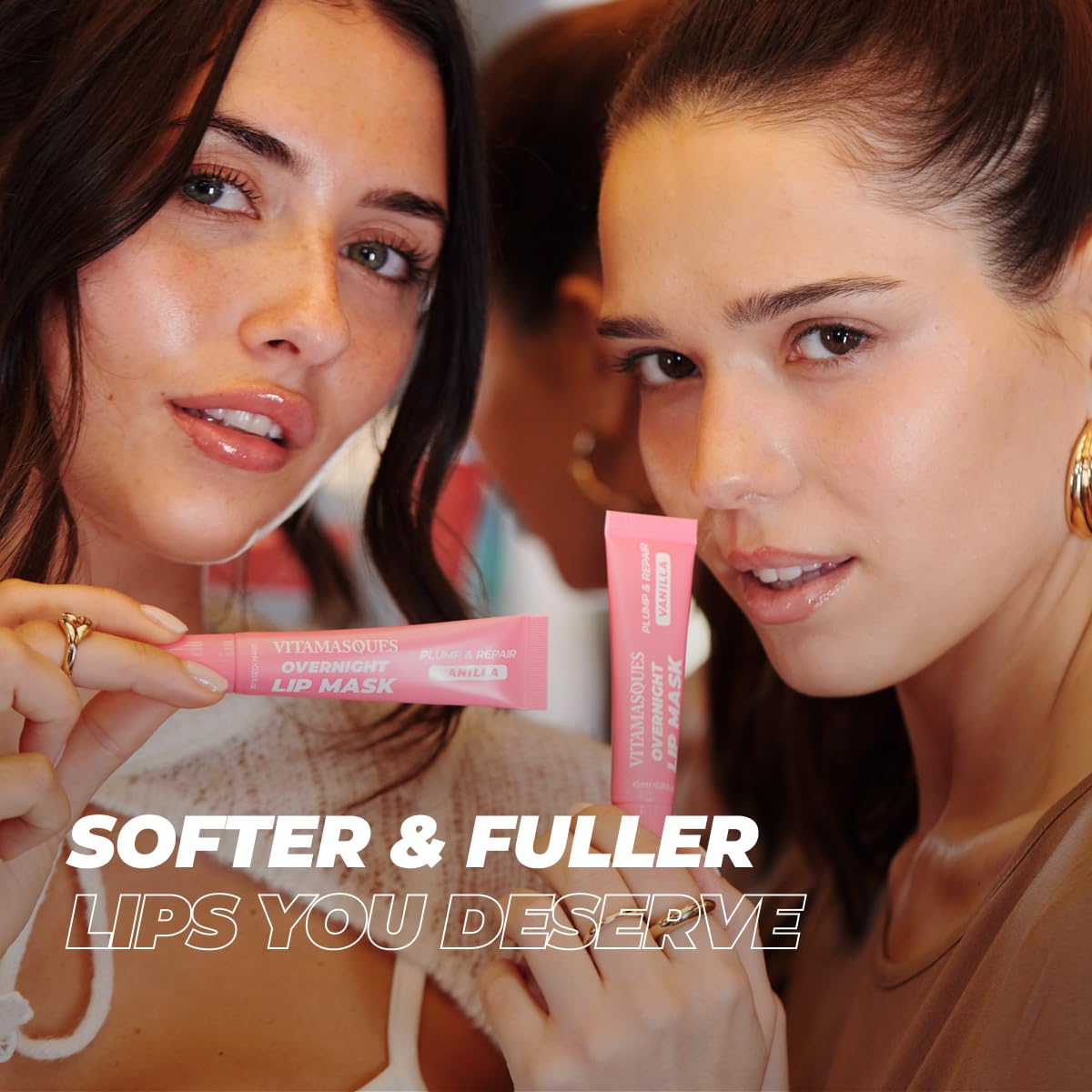 Vitamasques Overnight Lip Mask - Hydrating Vanilla Lip Balm Moisturizer with Vitamins & Natural Oil Hydrates, Nourishes & Plumps Lips Area - Korean Skin Care Lip Care Products (Pack of 3)