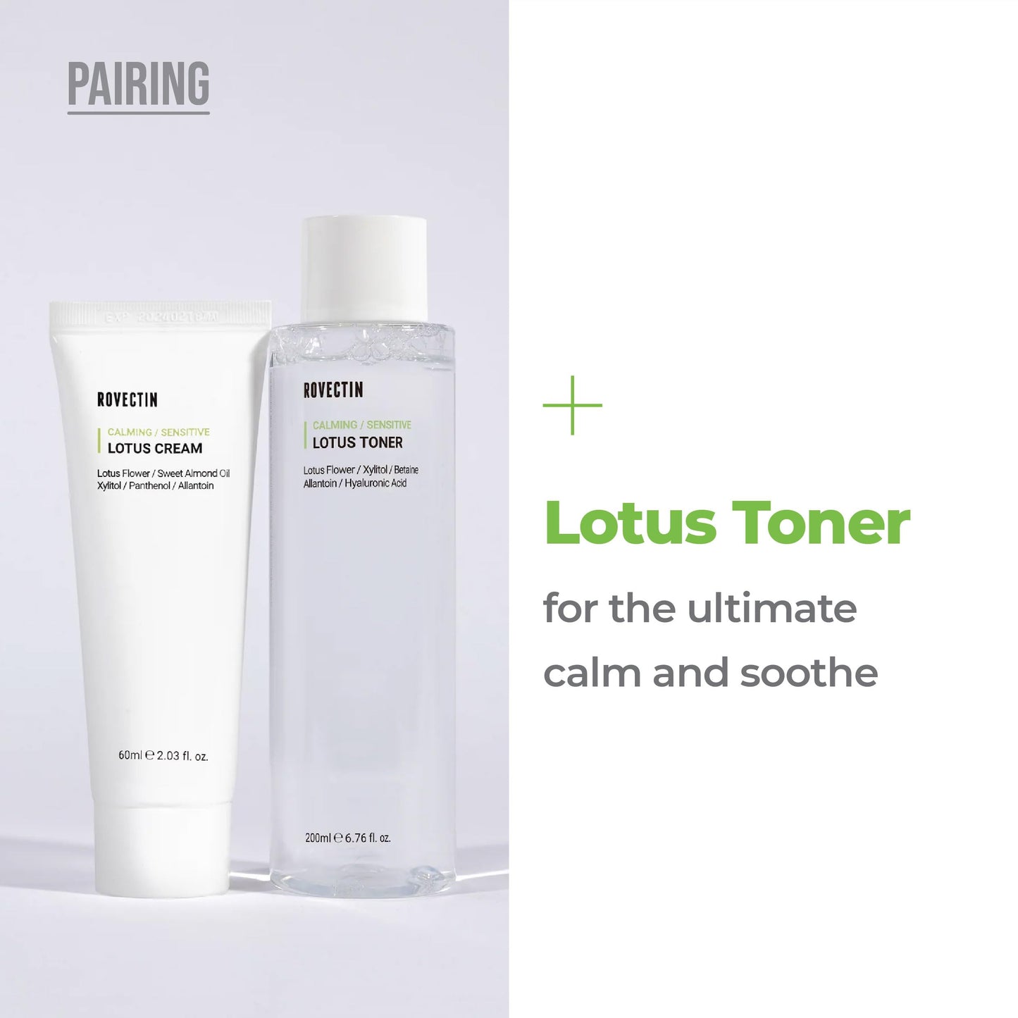 ROVECTIN Calming Lotus Water Cream - Lightweight Face Moisturizer for Oily, Combination Skin | 75% Lotus Water Extract For Skin Purifying, Anti-Aging | Vegan Korean Skincare (2.03 fl.oz) [2 Pack]