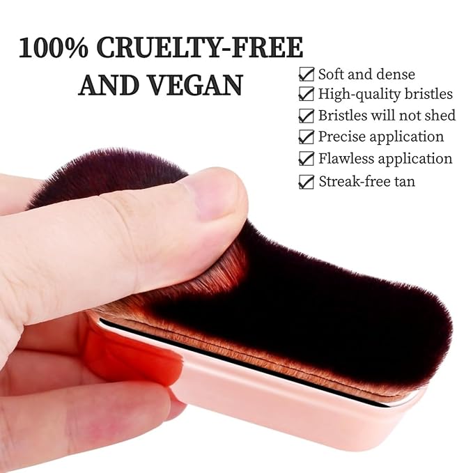 Body Makeup Brush, Self Tanner Brush, Kabuki Brush for Body, Tanning Brush for Tan, Body Makeup Brush for Leg, Bronzer Brush Makeup Brush, Fake Tan Tanning Brush (Pink Rose Gold)