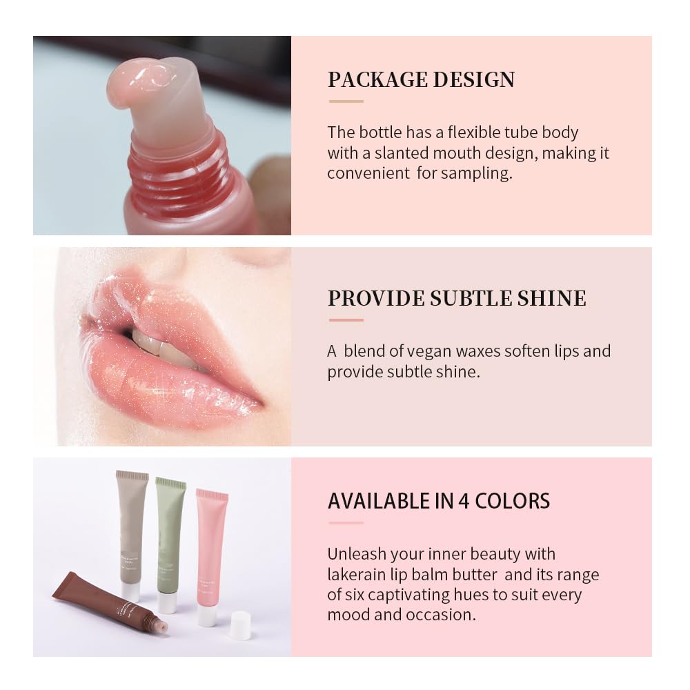 Easilydays Lip Butter Balm, Hydrating Lip Balm with Sheer Tint, Plumps Moisturizing Hydrating Lip Mask, Vegan Non-Sticky Lip Glowy Balm for Instant Moisture, Shine, & Soothing Lip Care, #3 Ices Coffee