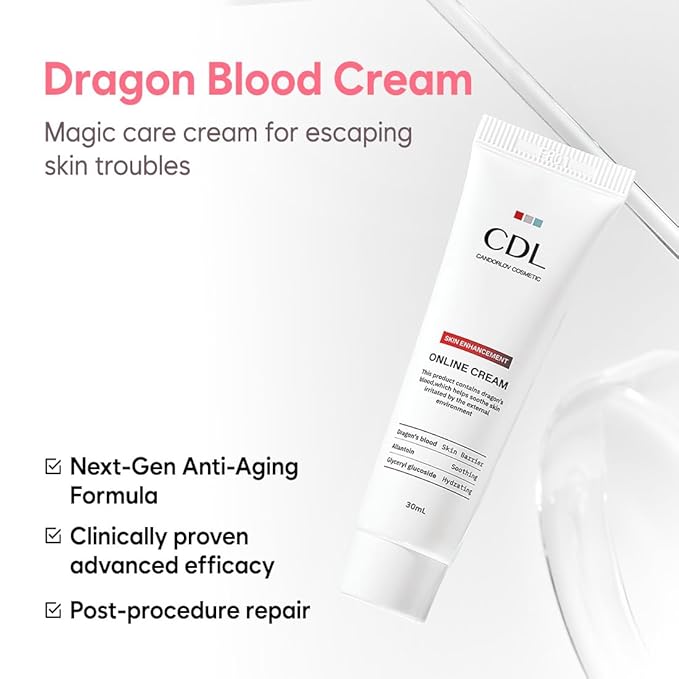 Dragon Blood Cream 30ml, Anti Aging Moisturizer for Face, Deep Wrinkle Repair & Skin Elasticity Improvement, Clinically Proven, Day & Night Use, Hydrates & Soothes All Skin Type